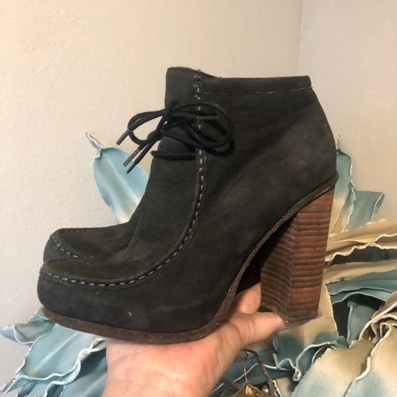 dolce vita stacked heel suede booties